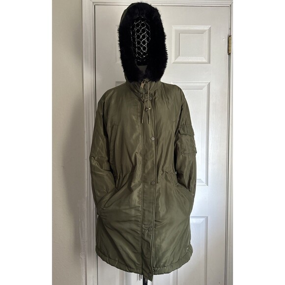 GAP Jackets & Blazers - Gap Big Puff Jacket Women Sz Green Long Sleeve Zipper Pockets Fluffy